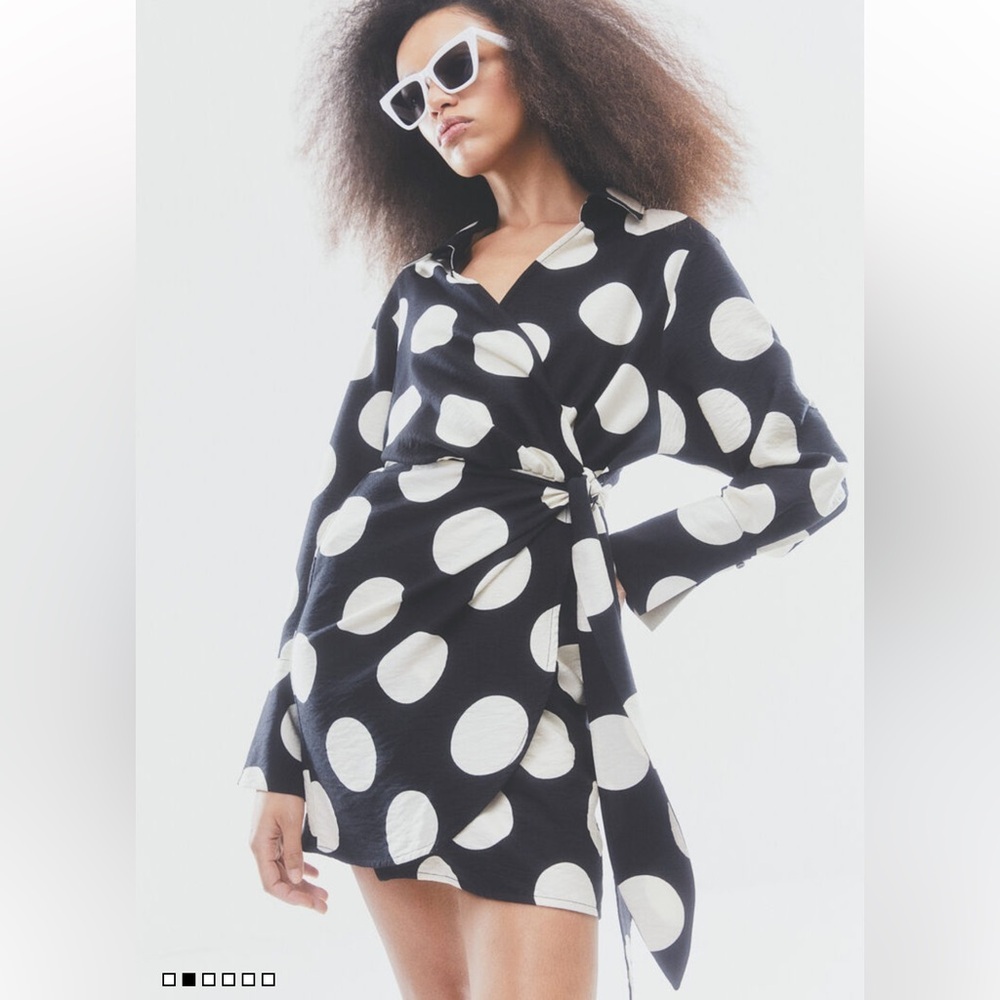 H&M Black and White Polka Dot Mini Dress